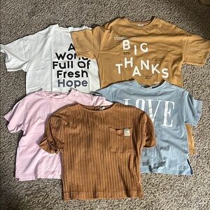 Assorted Kids Graphic T-Shirts - White, Pink, Brown, Blue